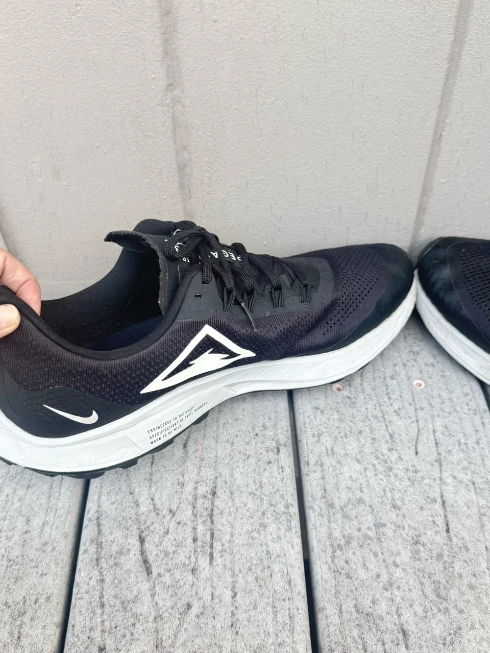 Nike Pegasus Trail 3 Men’s Running Shoes Size 12 Black White Trail Running Clean